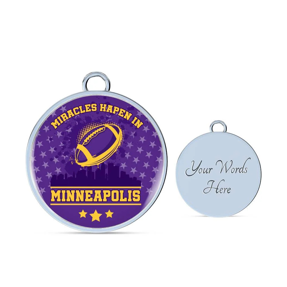 Minneapolis Miracle Personalized Engraved Silver Circle Bangle Bracelet Cust